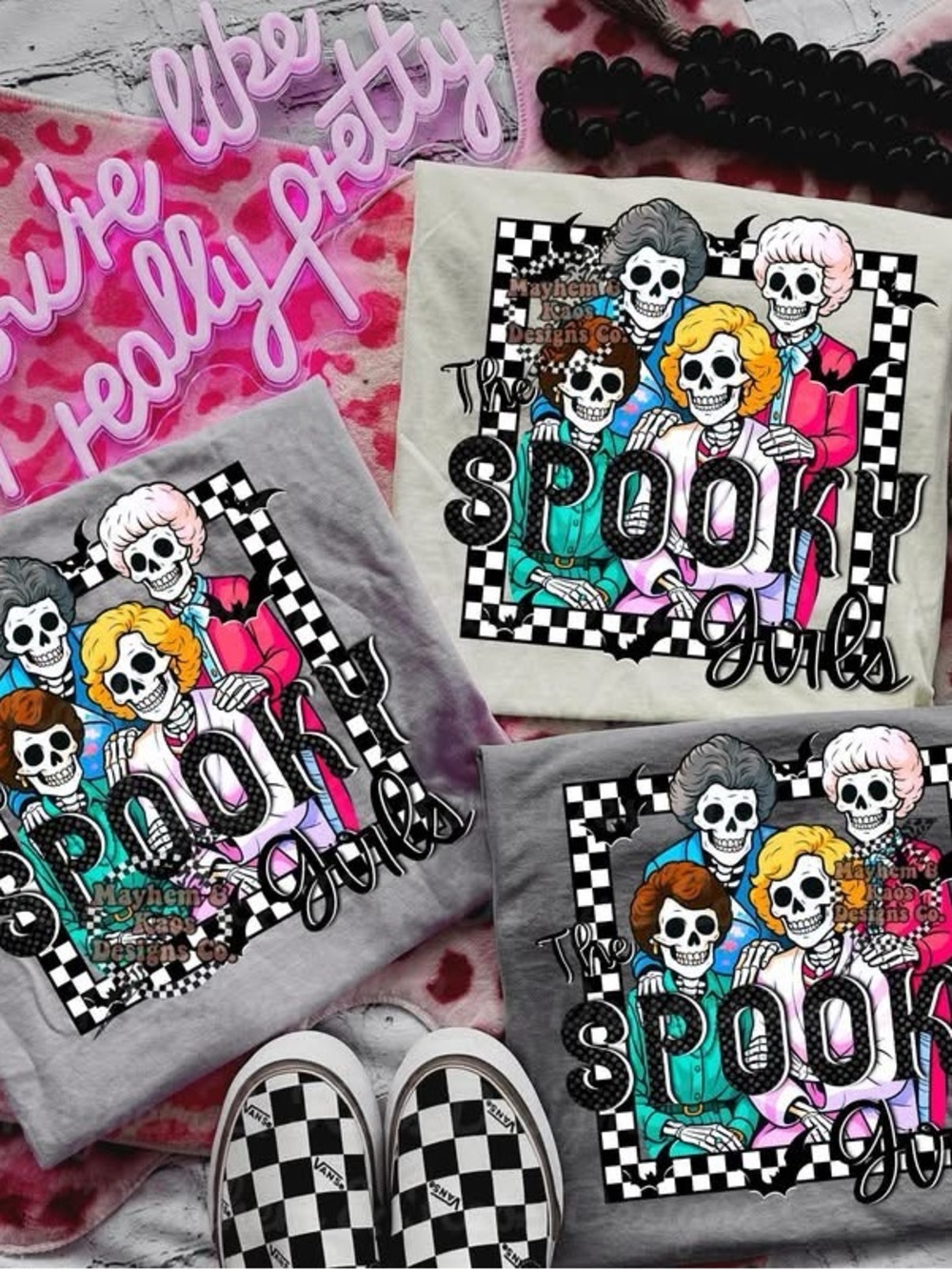 The Spooky Girls Graphic Tshirt ASH GREY XS-3X